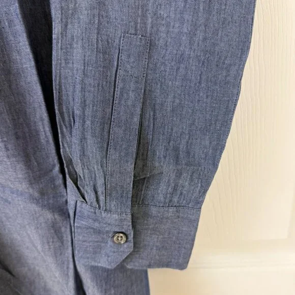Ann Taylor Blue Chambray Denim Long Sleeve Button Down Shirt - Size Small - Picture 4 of 7